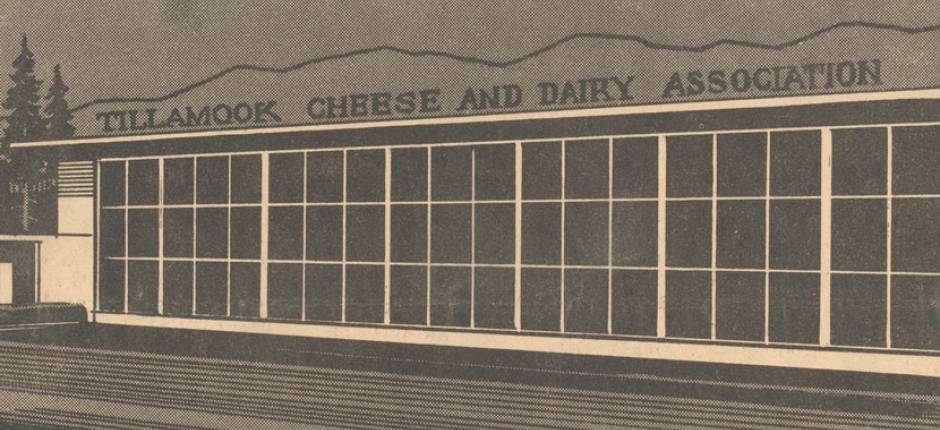 A 1964 Cheese & Dairy ad envisioned a new sign over the Tillamook cheese